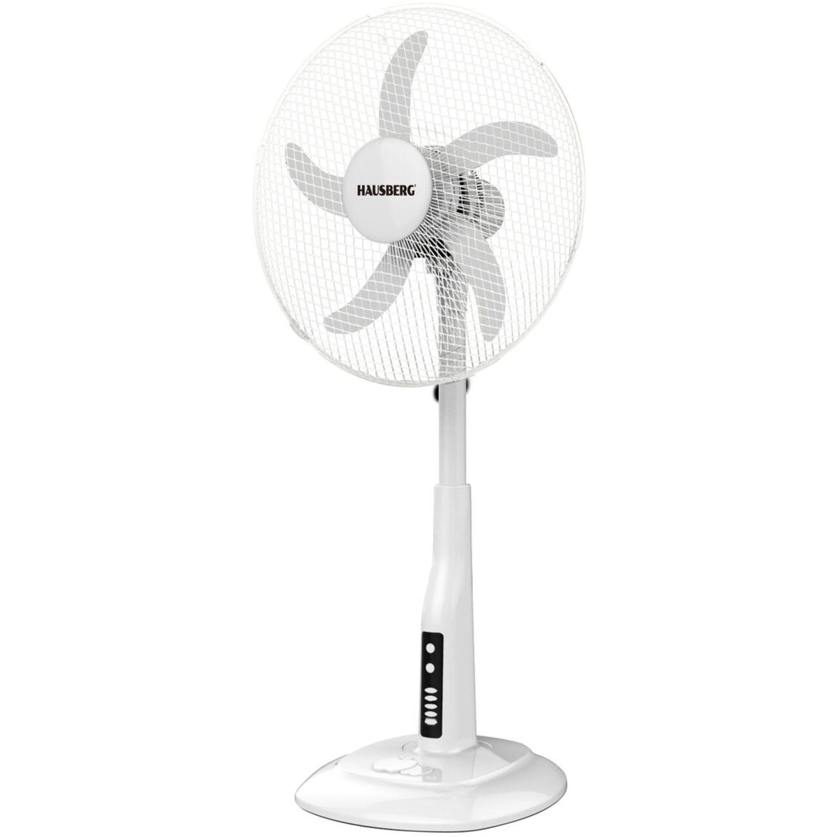 Ventilator cu picior HAUSBERG HB-5870AB, 55W, 46 cm, 3 viteze, temporizator 60 min, indicator LED