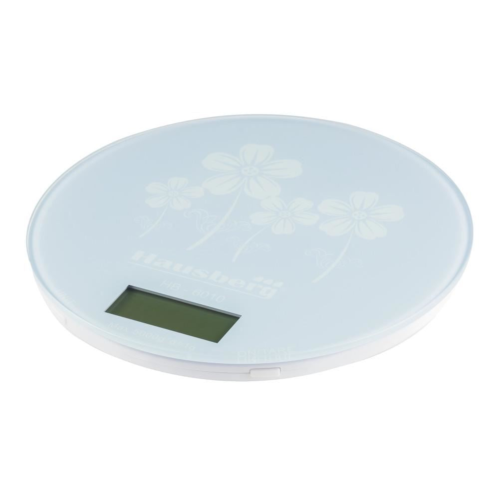 Cantar de bucatarie Hausberg HB-6010AB, 5kg Functie Tara, Oprire automata, Alb