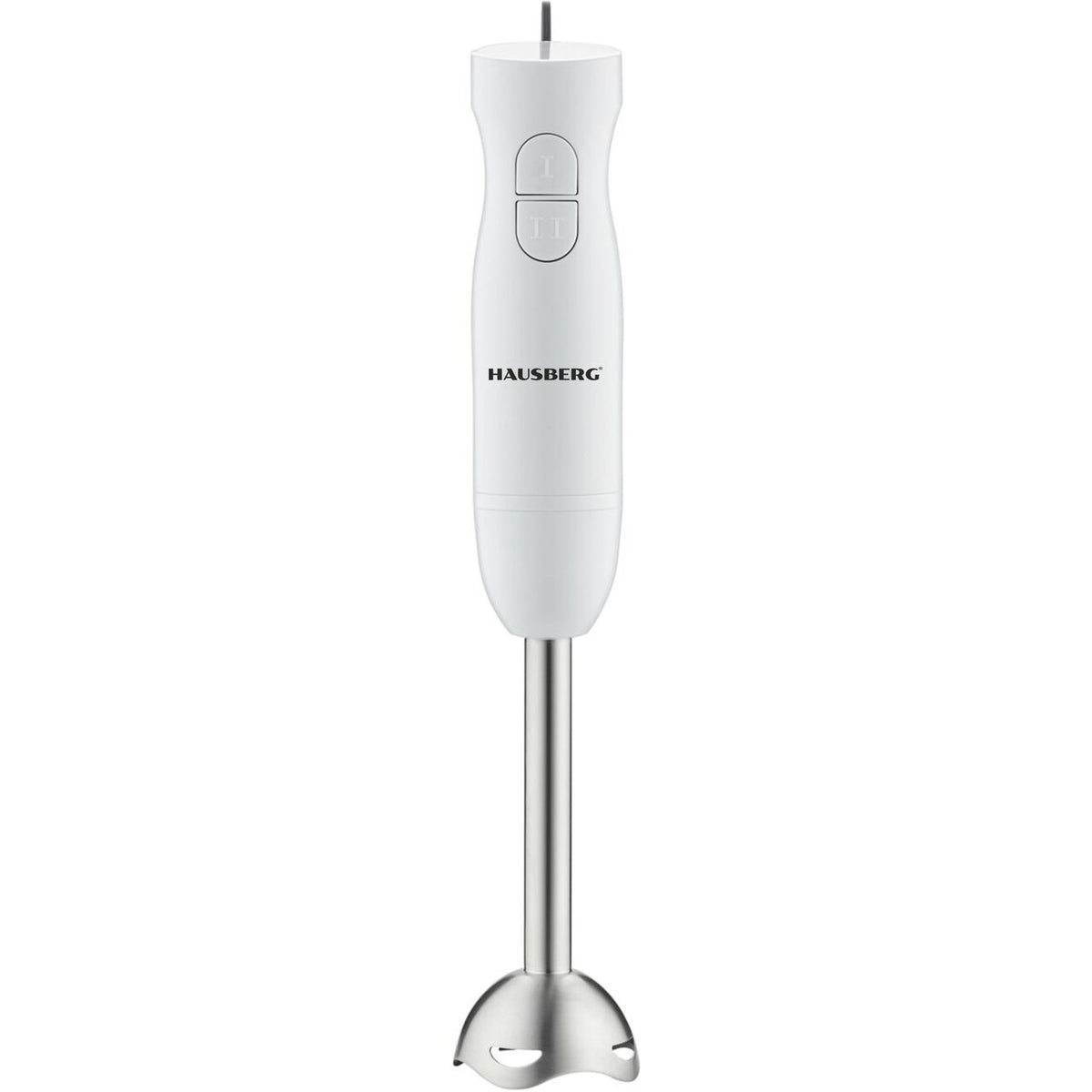Blender de mana HAUSBERG HB-7674AB, 300W, 2 viteze, material ABS, lame din otel inoxidabil, Alb