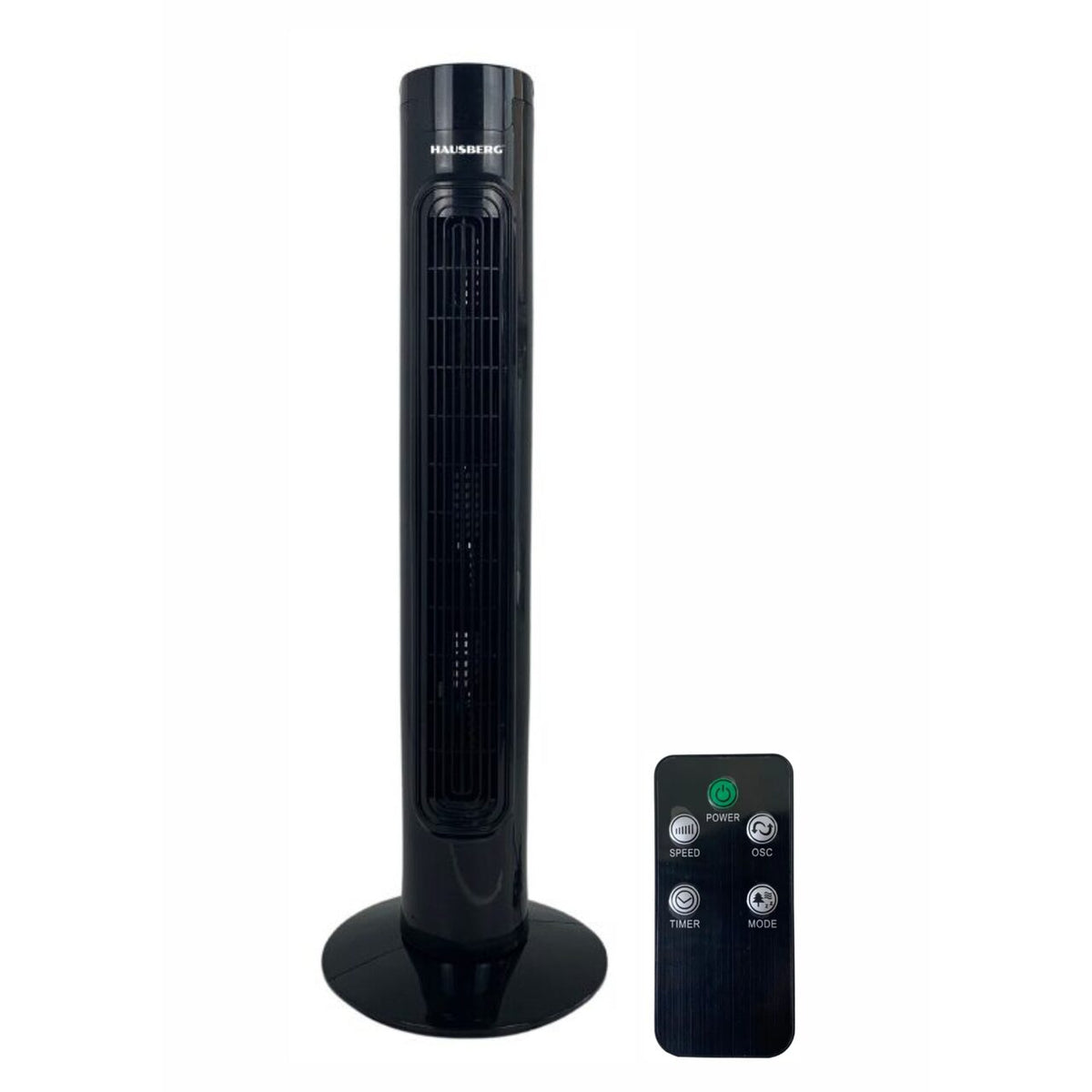 Ventilator turn Hausberg HB-5951NG, 60W, 32 inch, 3 moduri, 3 viteze, telecomanda, touch