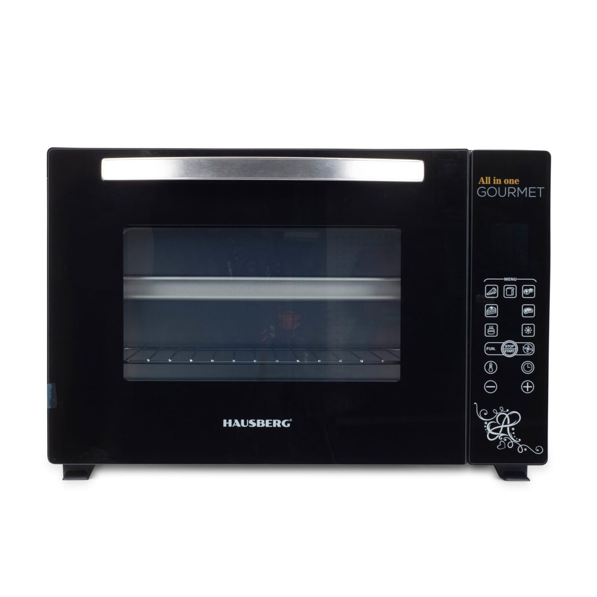 Cuptor electric Hausberg HB-9265, 2000W, Control temperature 230 grade, Capacitate 65L, Ventilator Turbo, Termostat, Negru