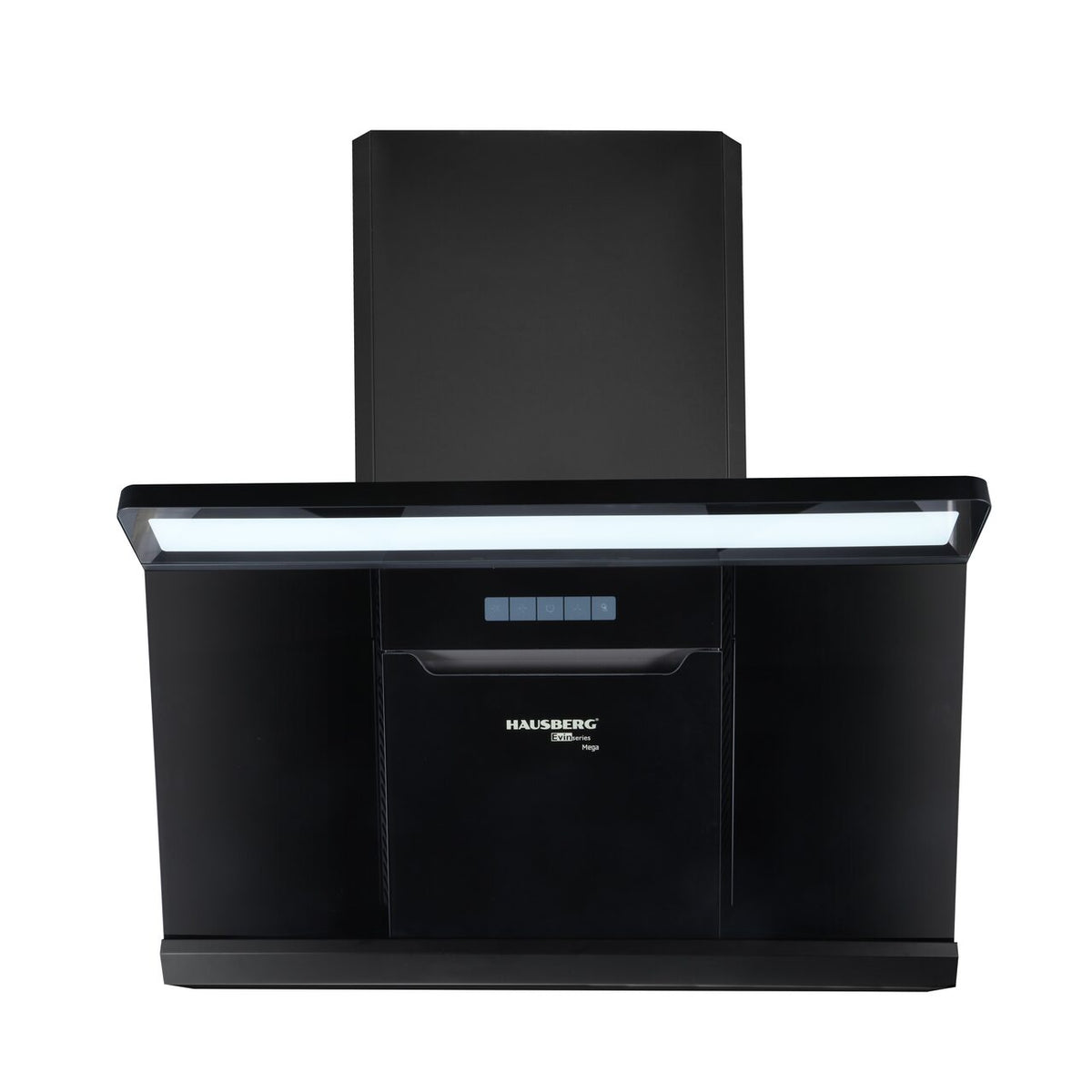 Hota decorative HAUSBERG HB-1855, 1000 mc/h, 3 viteze, 180 W, latime 90 cm, sticla, Negru