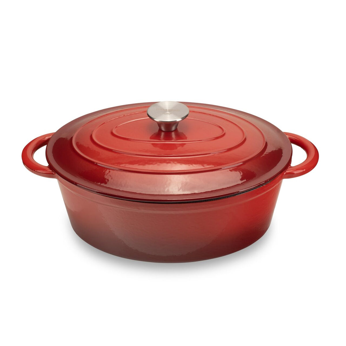 Oala din fonta emailata cu capac HAUSBERG HB-H750, capacitate 4.5L, diametru 30x23 cm, adancime 12 cm, interior antiaderent