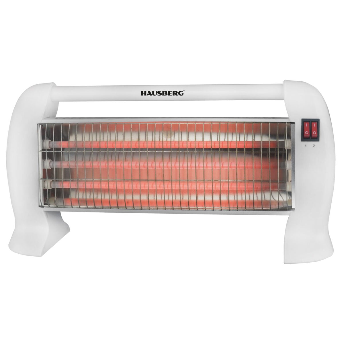Radiator Electric cu Quartz HAUSBERG HB-8101AB, 1500 W, 3 Trepte de Putere, Protecție la Răsturnare, Portabil, Alb