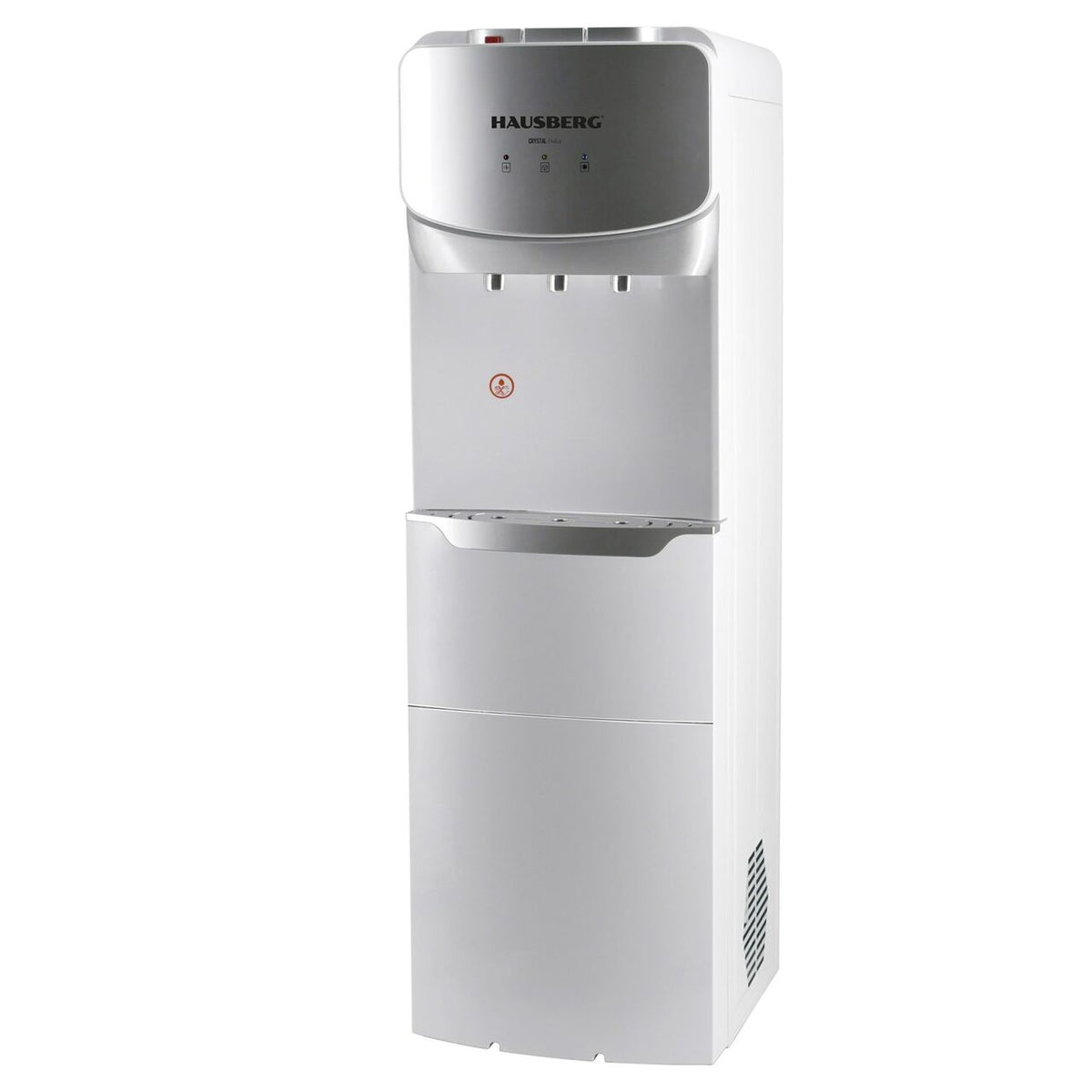Dozator de Apă cu Aparat de Făcut Gheață Hausberg HB-6033, 650W, 3 Robinete, Răcire Compresor, Gheață 15kg/24h, Argintiu/Negru