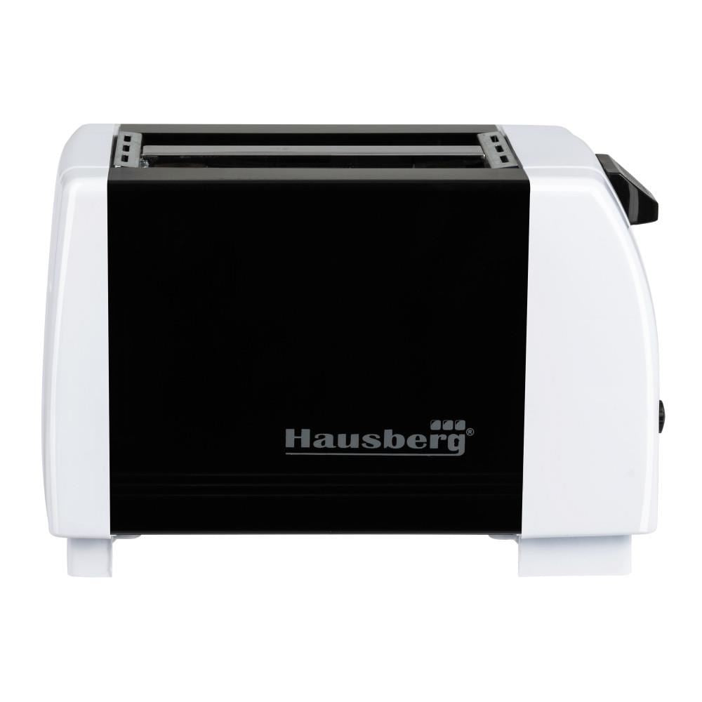 Prajitor de paine HAUSBERG HB-150NG, 750W, 7 setari, 2 felii, oprire automata, picioare anti-alunecare, Negru-Alb