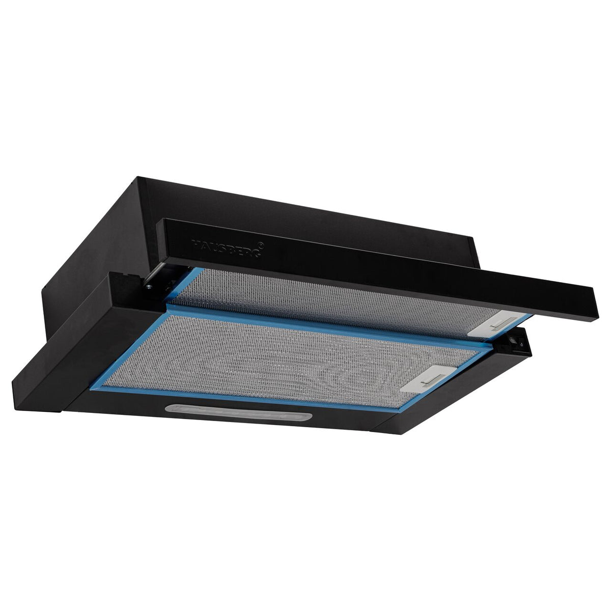 Hota incorporabila telescopica Hausberg HB-1285NG, putere de absorbtie 420 m3/h, 2 motoare, 60 cm, Negru