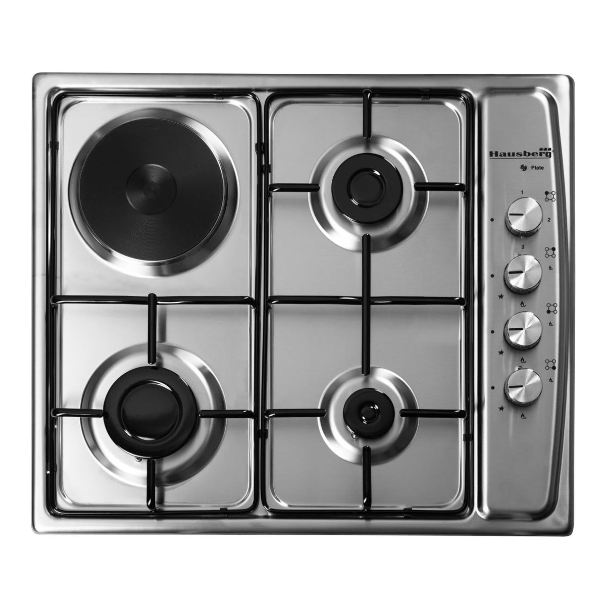 Plita incorporabila pe gaz Hausberg HB-562, 3 arzatoare pe gaz, 1 arzator electric