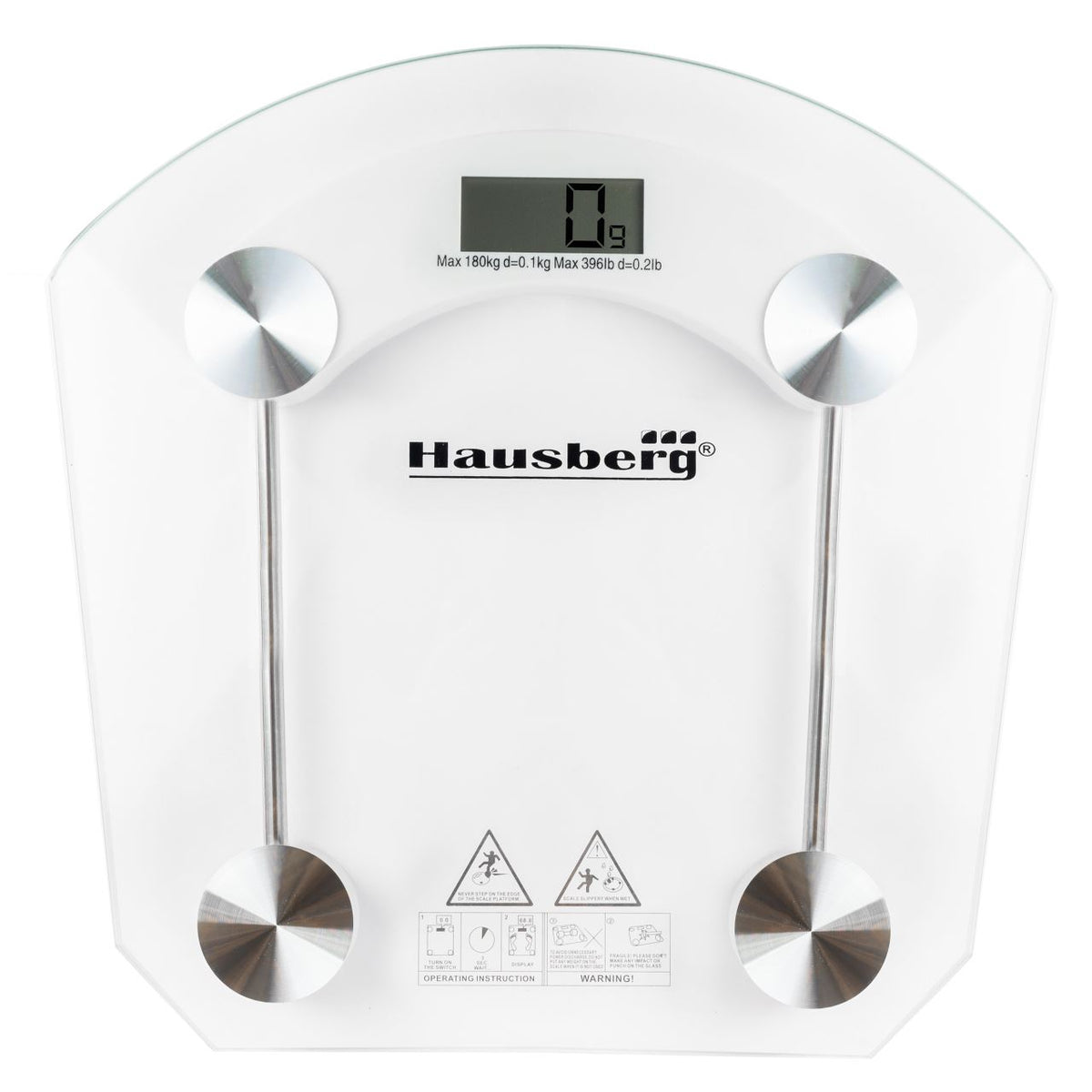 Cantar electronic de persoane Hausberg HB-6001, platforma sticla transparenta,150 kg maxim