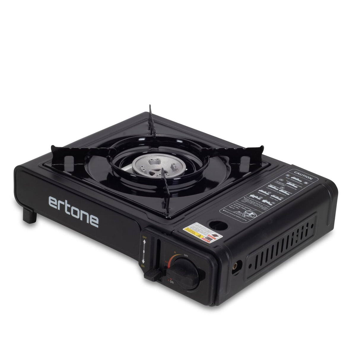 Aragaz portabil camping Ertone ERT-MN231NG, Pentru butelii spray, 2,2 kW, Aprindere piezo, Negru