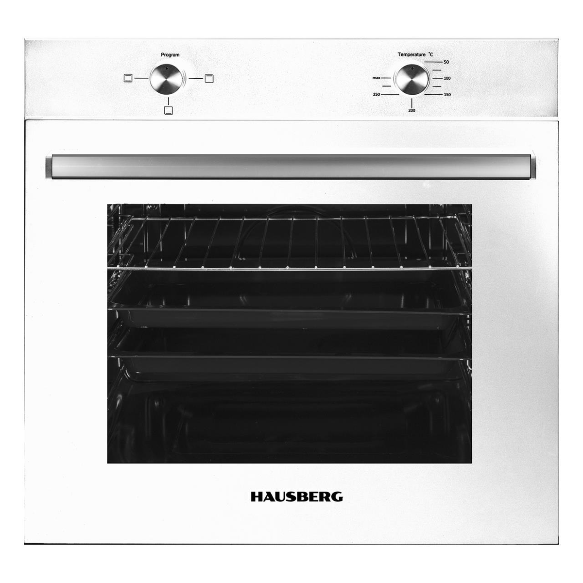 Cuptor incorporabil Hausberg HB-8051AB, Electric, Putere 2000 W, 76 l, 4 Functii, Clasa A, Alb