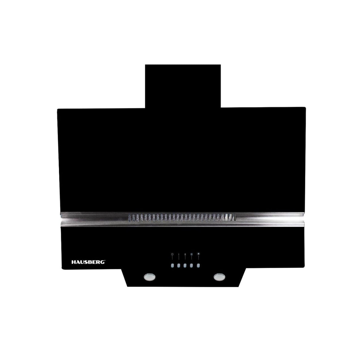 Hota Incorporabila decorativa Hausberg HB-1830NG, 60 cm, Filtru aluminiu, motor eco 450m3/h, Negru