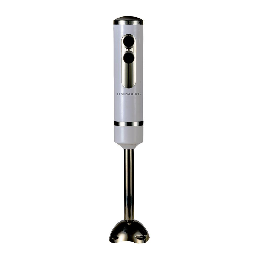 Blender de mana Hausberg HB-7673AB, 400W, Lama din otel inoxidabil, 2 trepte de viteza, Alb