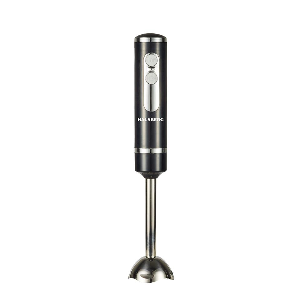 Blender de mana Hausberg HB-7673NG, 400W, Lama din otel inoxidabil, 2 trepte de viteza, Negru
