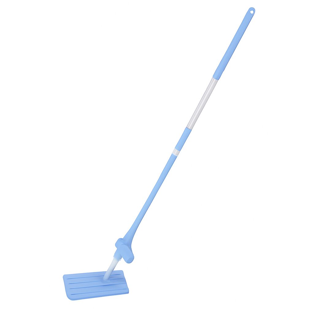 Mop telescopic Ertone MN498BL, bleu, cu autostoarcere, cap din microfibra, maner extensibil