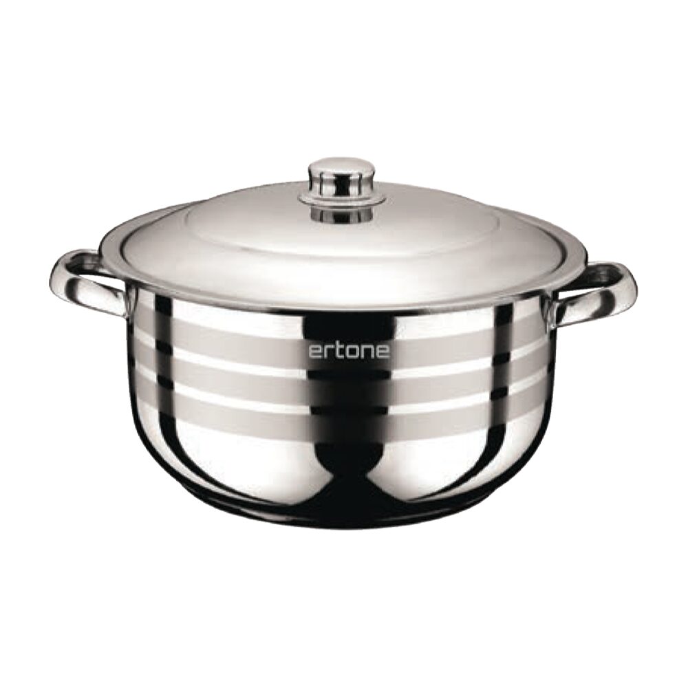 Oala inox cu capac metalic ERTONE MN-534, 24 cm, 6.3 L