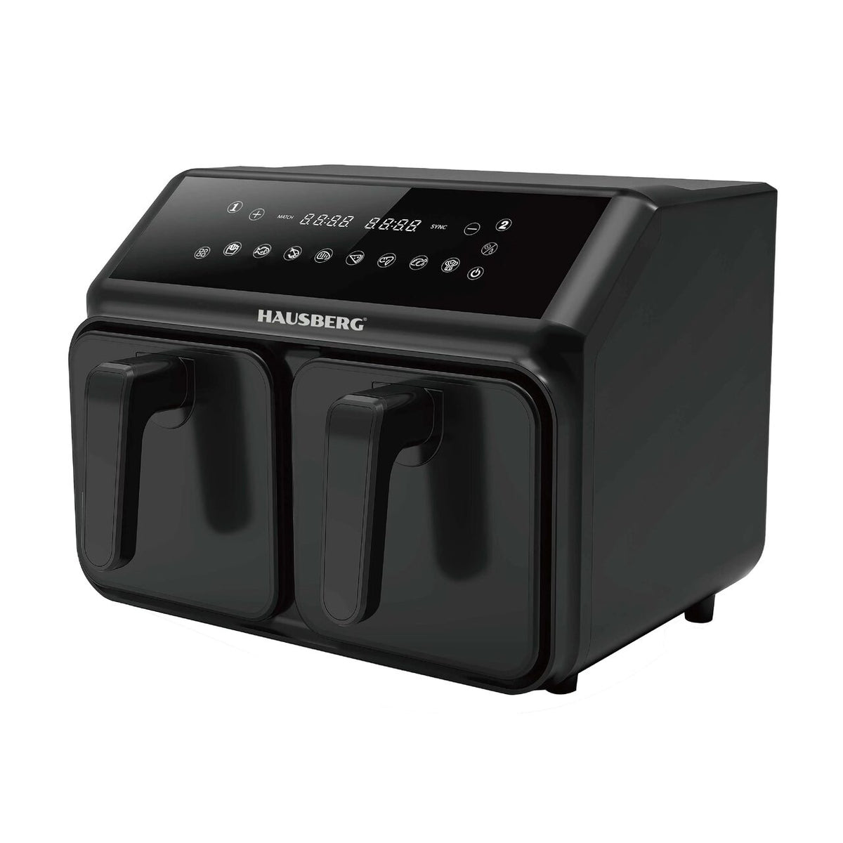 Friteuza dubla cu aer cald HAUSBERG HB-2375, 2200-2400W, 8 litri, Timer, 8 programe de gatit, 200C