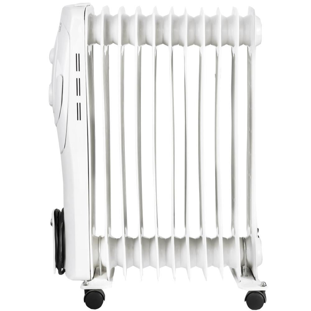 Calorifer electric Hausberg HB-8920AB, 2500 W, 11 elementi, 3 nivele de putere, termostat reglabil, Alb