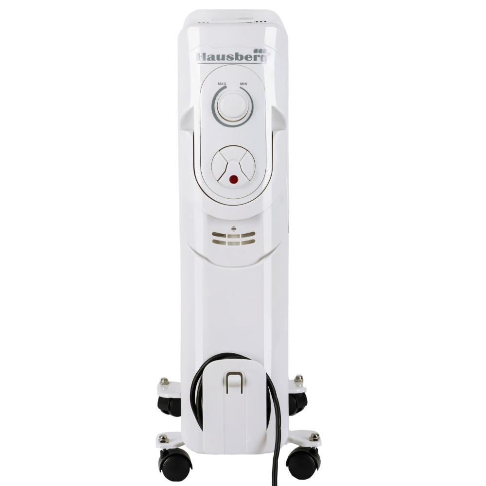 Calorifer electric Hausberg HB-8920AB, 2500 W, 11 elementi, 3 nivele de putere, termostat reglabil, Alb