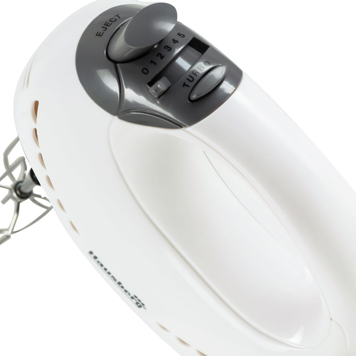 Mixer cu bol rotativ Hausberg HB-3519AB, 5 Viteze + turbo, Capacitate 2L, Putere 300W, Alb