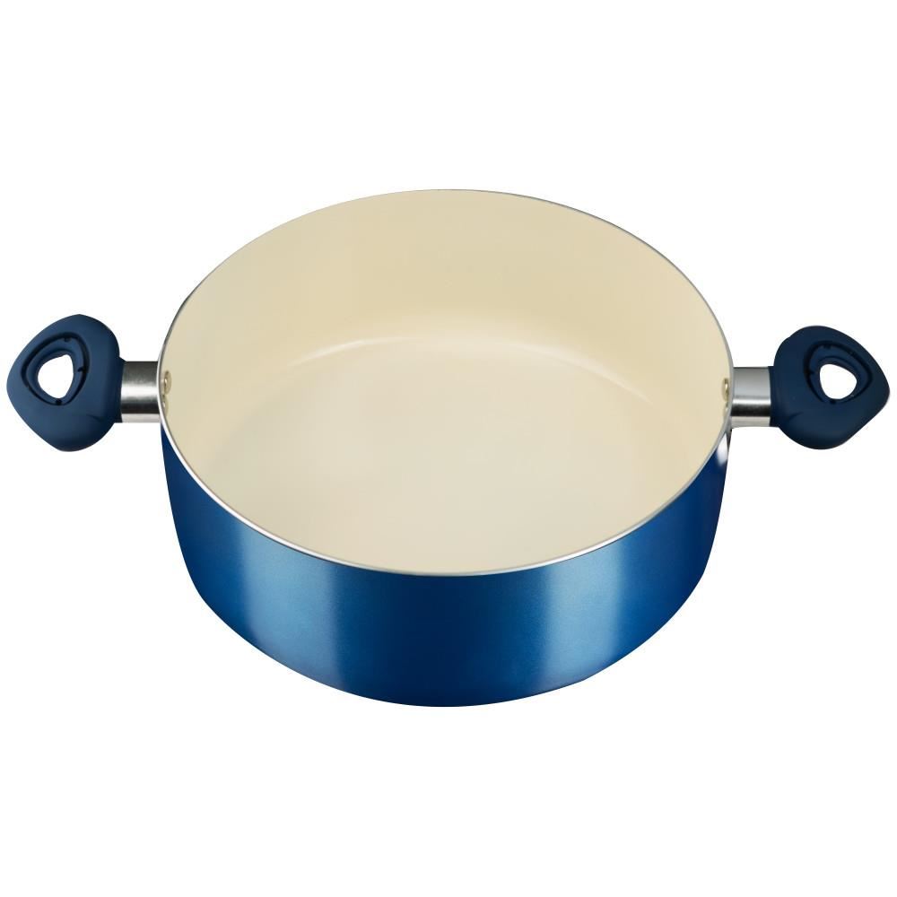 Oala ceramica cu capac HAUSBERG HB-H714BL, manere silicon, 4L, 24x10.2 cm