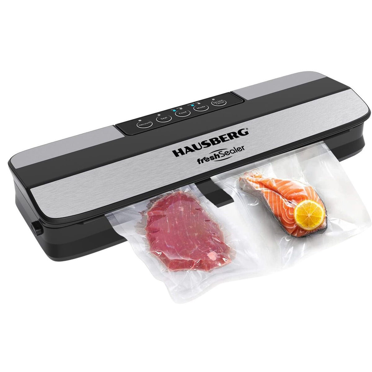 Aparat de vidat HAUSBERG HB-2645NG, 120W, 5 Butoane, Latime maxima 30cm, Capacitate 3,5-4L/min, Negru-Argintiu