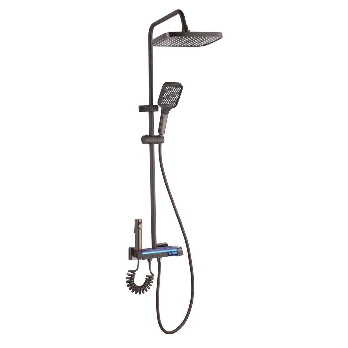 Set dus cu Afisaj Digital Freddo SN-5024NG, 4 Setari Dus, Pulverizator dus Detasabil, Efect de Ploaie, Metal-Zinc