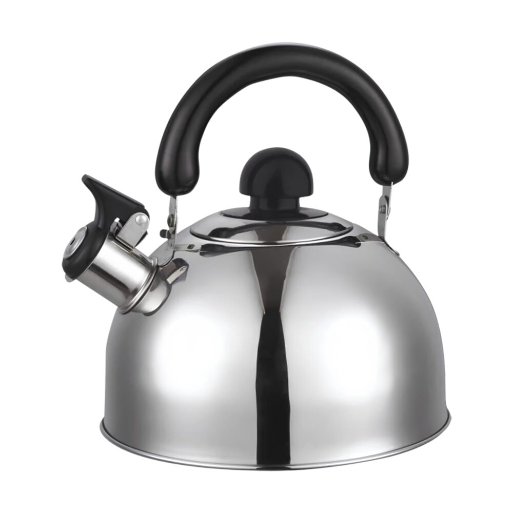 Ceainic din inox cu fluier HAUSBERG HB-H465IN, pentru Plita gaz, ceramica, electrica & inductie, Capacitate 2L