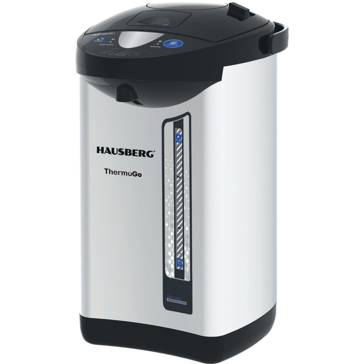 Fierbator electric si Termos HAUSBERG HB-3645IN, 750-900W, 220-240V, 5.2L , Mentinerea calda a lichidelor, Indicator al nivelului apei, Protectie impotriva incalzirii, Thermo Pot, Inox