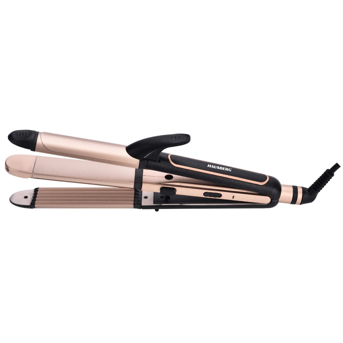 Aparat Coafat 3in1 HAUSBERG HB-208NG, Indreptare + Ondulare + Styling, 180-200°C, Incalzire PTC, 45W
