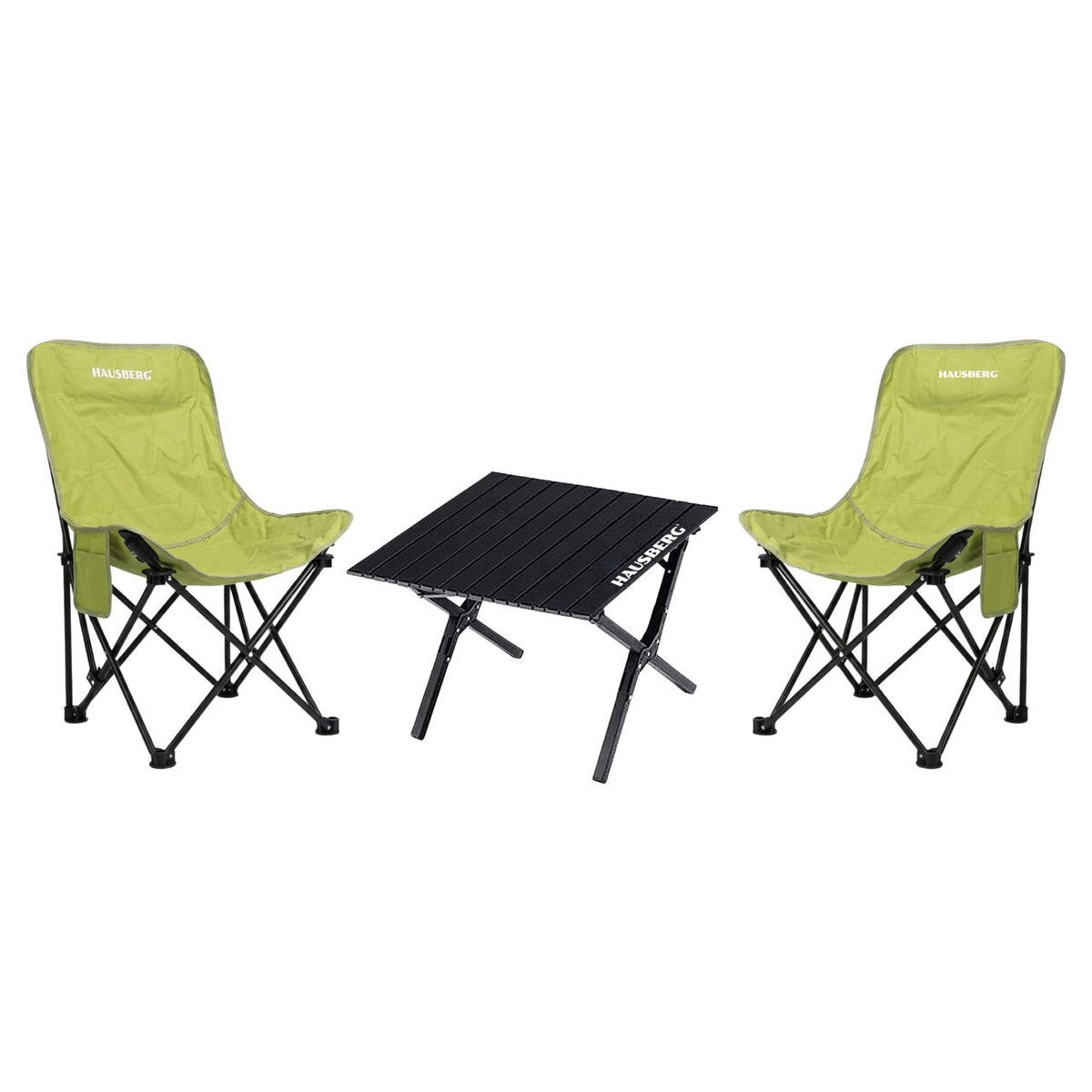 Set camping Hausberg HB-G003 masa si 2 scaune pliabile,husa de transport