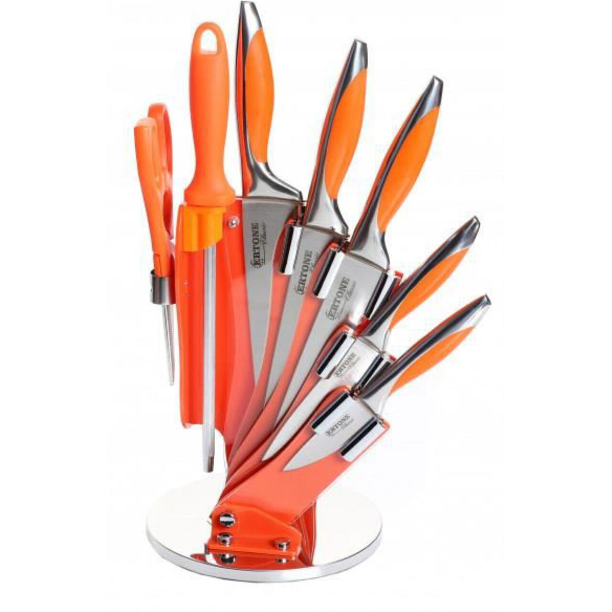 Set cutite colorate cu suport MN112, silicon colorat, lama din inox