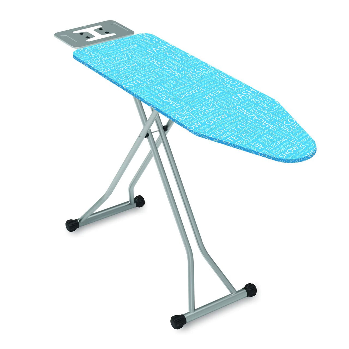 Masa de calcat Ertone G111M, vopsea electrostatica, husa bumbac si poliester, suport pentru fierul de calcat, priza incorporabila, 38 x 93 x 120 cm