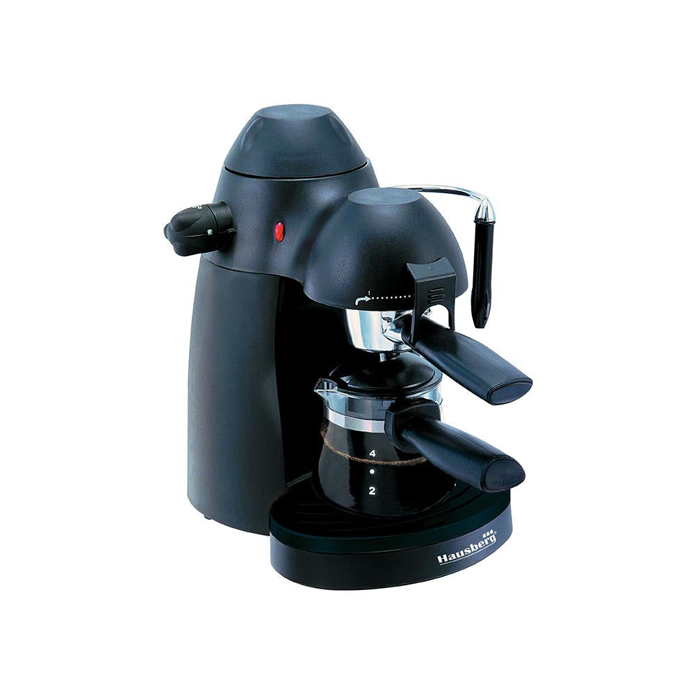 Espressor cafea Hausberg HB-3710- 650 W- 3.5 Bar- 4 cesti- 2 functii- Negru