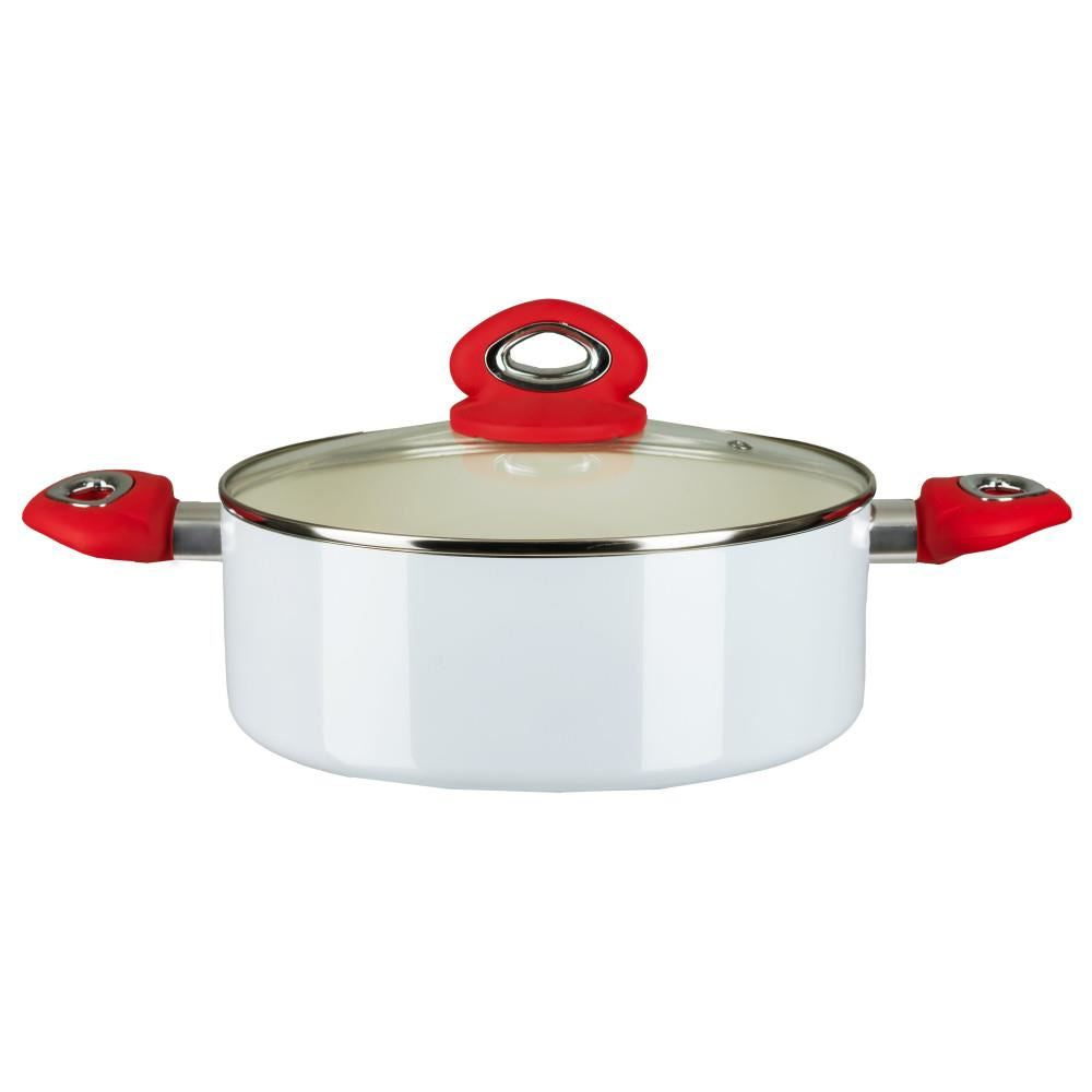 Oala din aluminiu cu strat ceramic HAUSBERG HB-H712AB, manere din silicon, capacitate 2L, dimensiune 20 x 8 cm