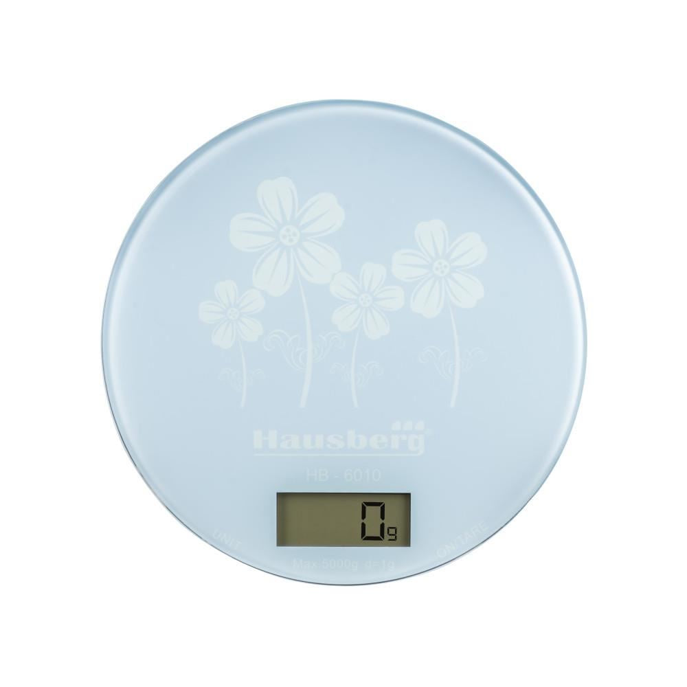 Cantar de bucatarie Hausberg HB-6010AB, 5kg Functie Tara, Oprire automata, Alb
