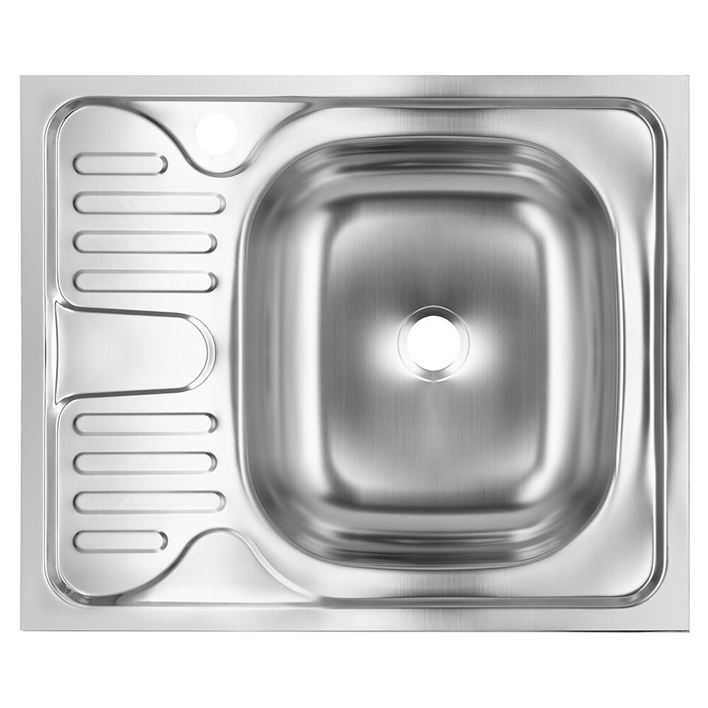 Chiuveta bucatarie pentru masca SANITEC S402D, 60x50 cm, Cuva Dreapta, 0.4 mm, Inox
