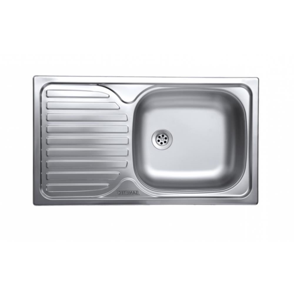 Chiuveta Sanitec ERT-C 408D, pentru blat, cuva dreapta, anticalcar, 76x43,5cm, Inox