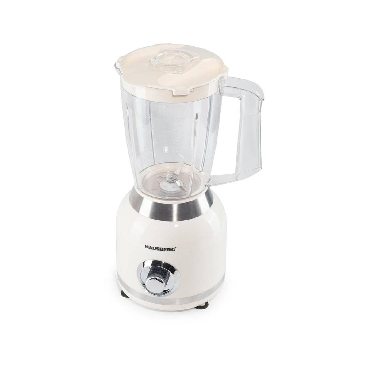 Blender 2 în 1 de mare putere Hausberg HB-7773BEJ, 400W, capacitate 1.75L, râșniță 300ml inclusă, lame inox, bej
