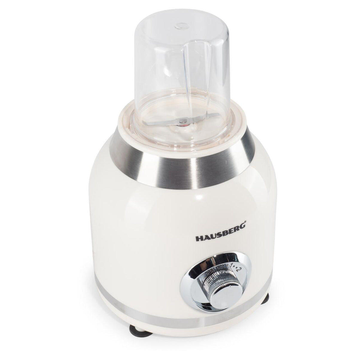 Blender 2 în 1 de mare putere Hausberg HB-7773BEJ, 400W, capacitate 1.75L, râșniță 300ml inclusă, lame inox, bej