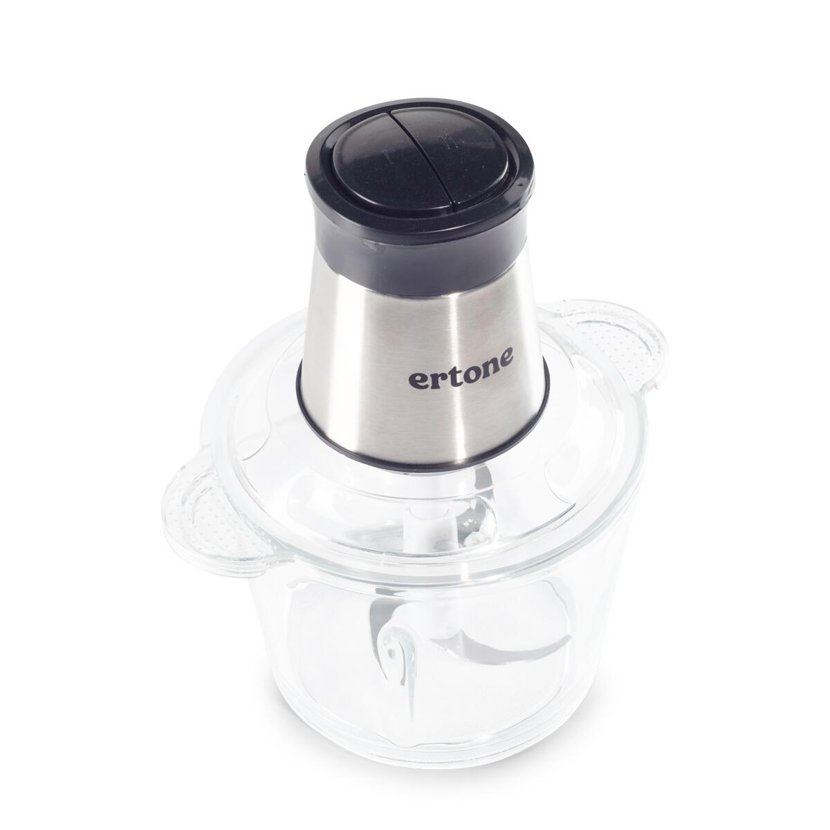 Tocator electric ERTONE ERT-243IN, 500 W, 2 viteze, bol inox, Negru/Inox