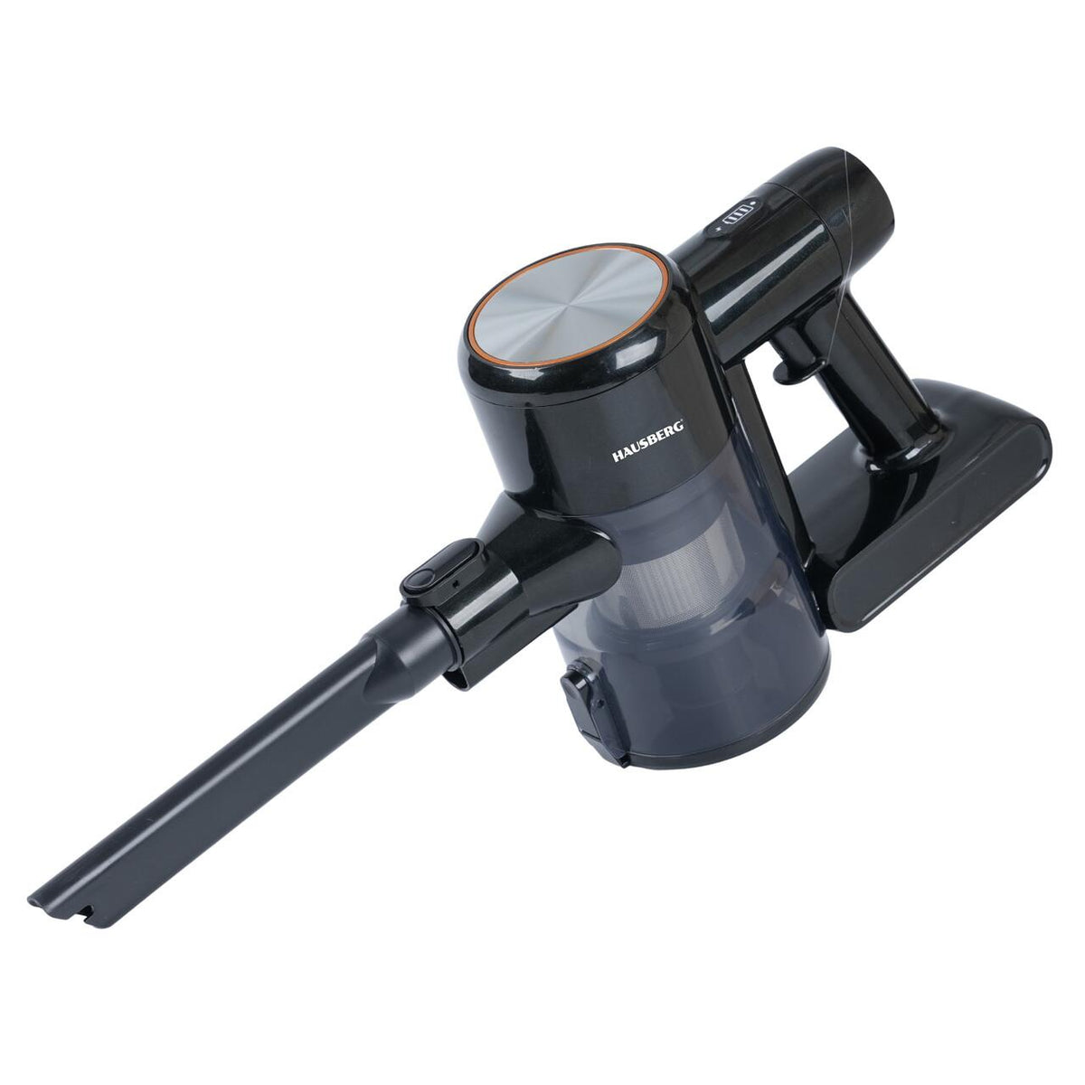 Aspirator Vertical Fără Fir Hausberg HB-2018NG 2-în-1 cu Mop, 16 KPa, Autonomie 45 Min, Filtru HEPA, Negru/Gri