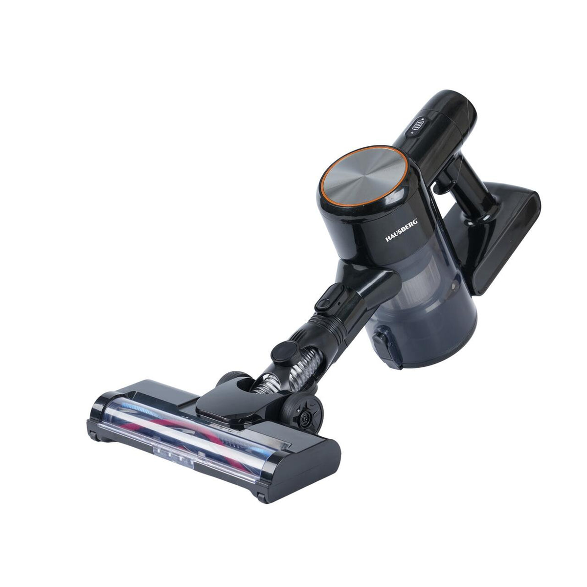 Aspirator Vertical Fără Fir Hausberg HB-2018NG 2-în-1 cu Mop, 16 KPa, Autonomie 45 Min, Filtru HEPA, Negru/Gri