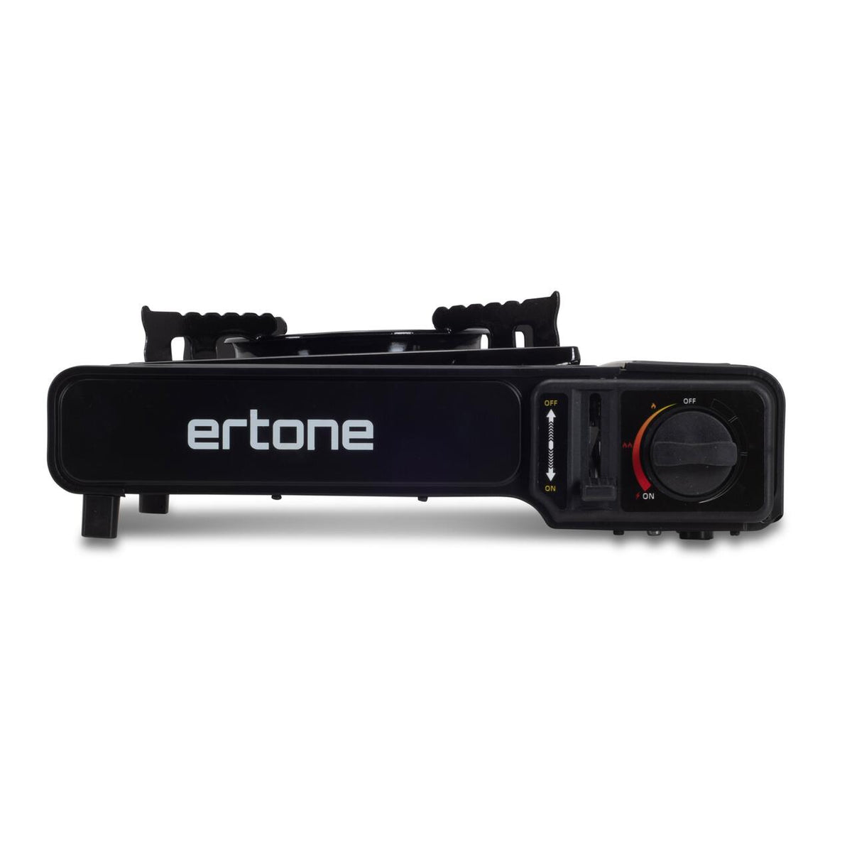 Aragaz portabil 2 in 1 camping Ertone ERT-MN232, Pentru butelie spray si standard, 2.2 kW, Aprindere piezo, Negru