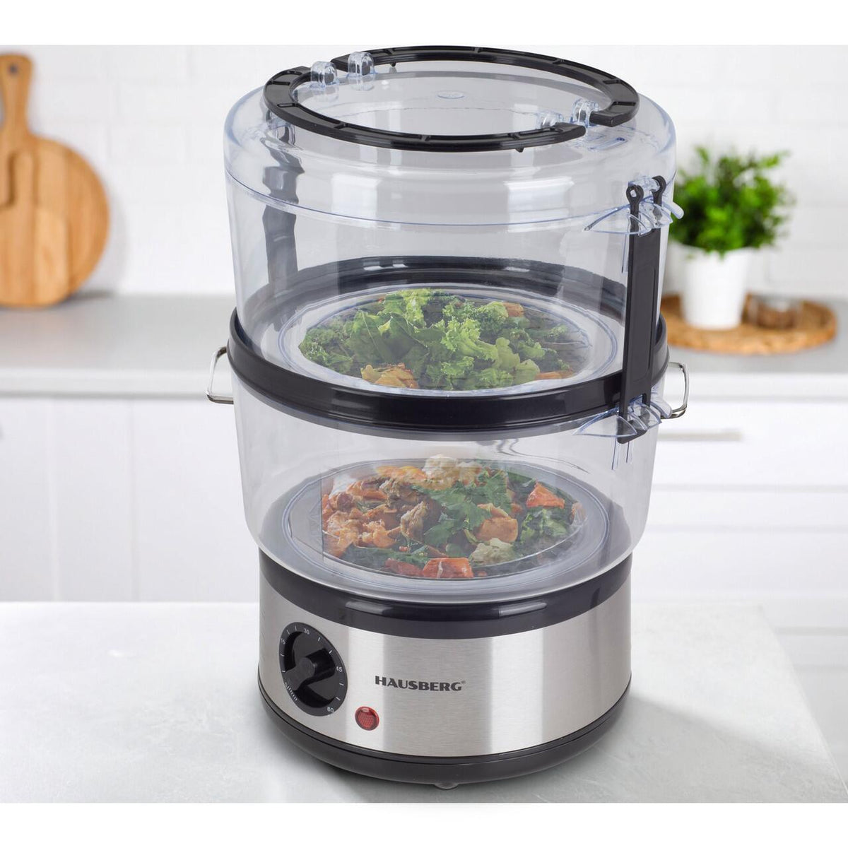 Aparat gatit cu aburi Hausberg HB-1350, 4.8L, 400W