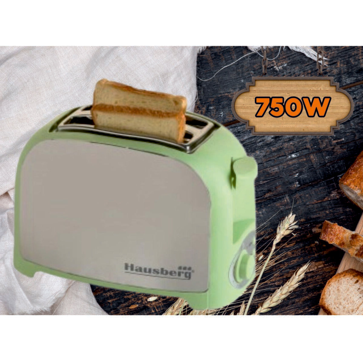 Prajitor paine 2 felii Hausberg, HB-190VR, 750W, declansare automata