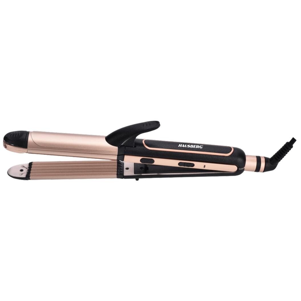 Aparat Coafat 3in1 HAUSBERG HB-208NG, Indreptare + Ondulare + Styling, 180-200°C, Incalzire PTC, 45W