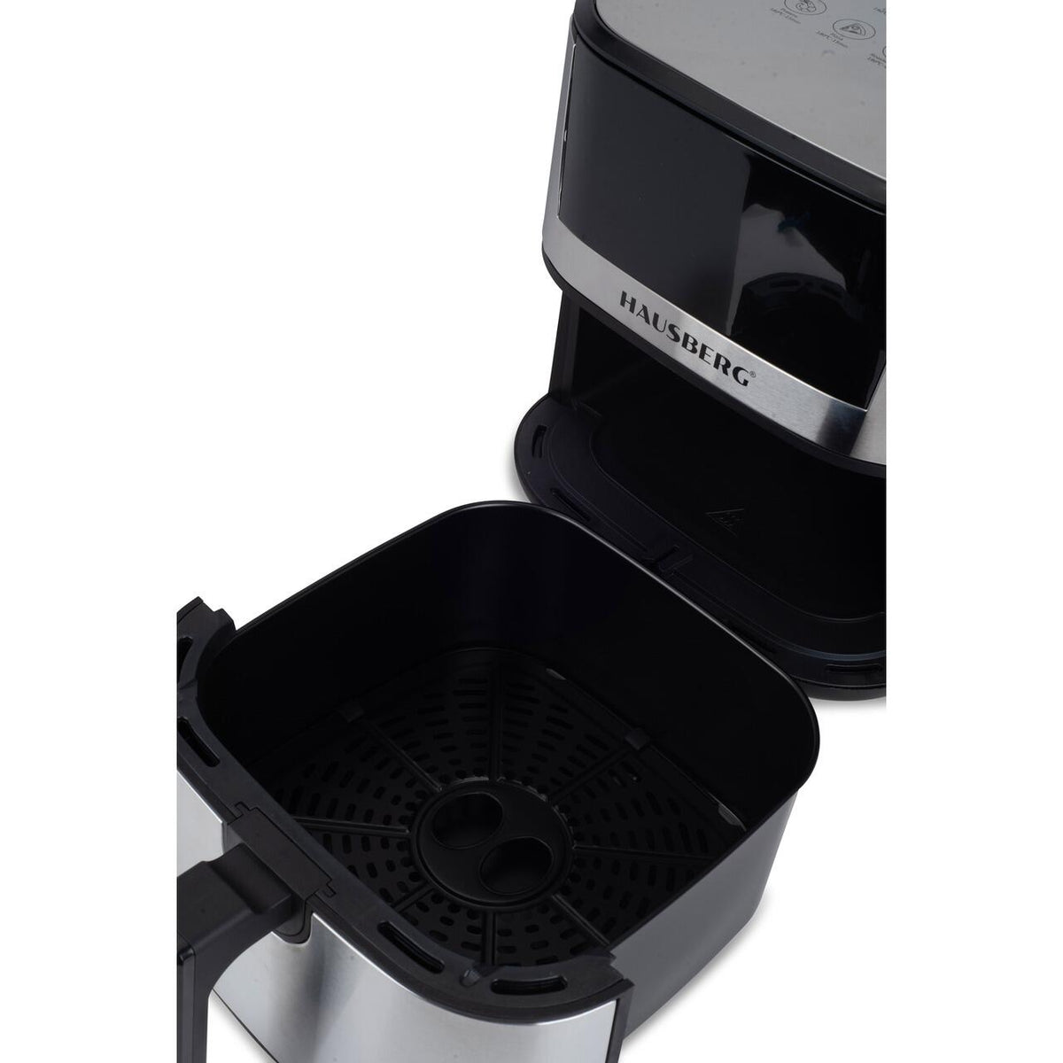 Friteuza Digitala cu aer cald HAUSBERG HB-2363IN, 1650-1900 W, 12 programe, capacitate 7.5L, ventilator racire, temperatura ajustabila, timer 60 minute, Inox