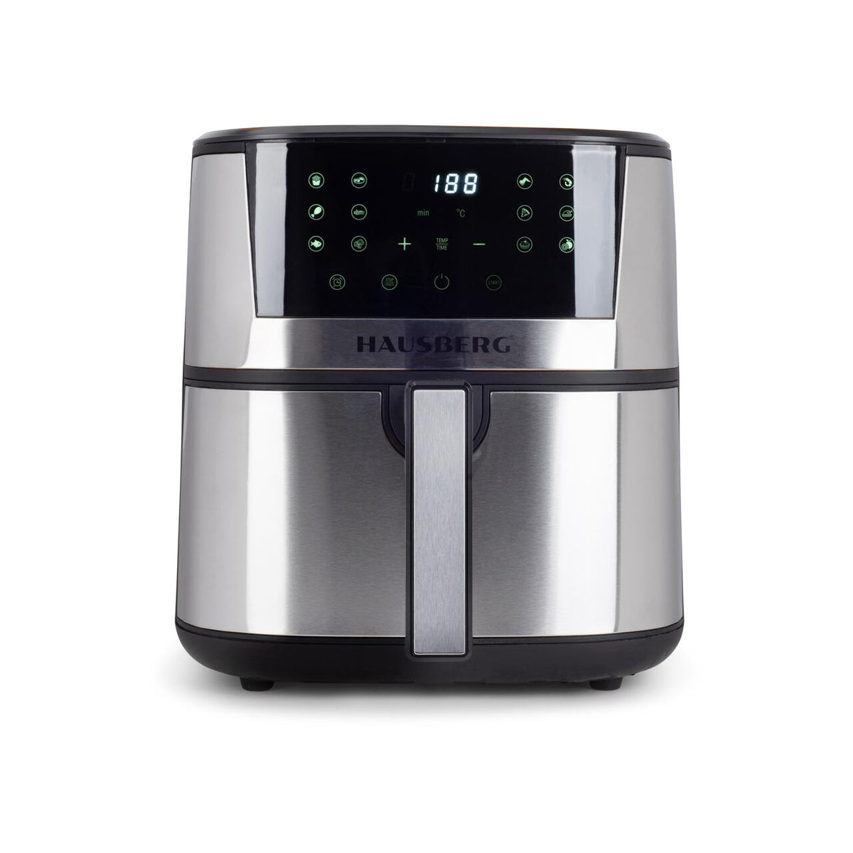 Friteuza Digitala cu aer cald HAUSBERG HB-2363IN, 1650-1900 W, 12 programe, capacitate 7.5L, ventilator racire, temperatura ajustabila, timer 60 minute, Inox