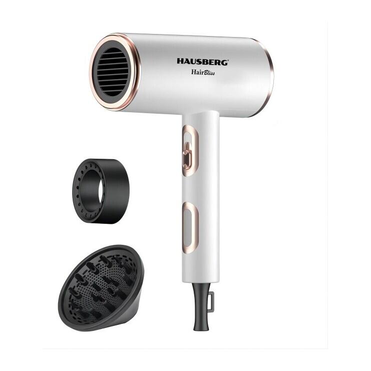 Uscator de par HAUSBERG HB-263AB, 2200W, 2 viteze, 3 trepte de incalzire, Alb